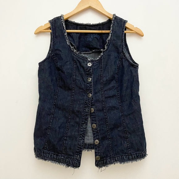 Cotton Ginny Jackets & Blazers - Vintage Cotton Ginny Denim Fringe Vest